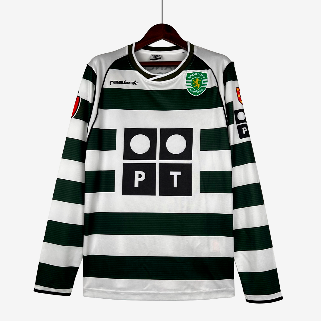 10-77 Sporting 2001/03 Home Jersey Long Sleeve Retro Version - Image 1