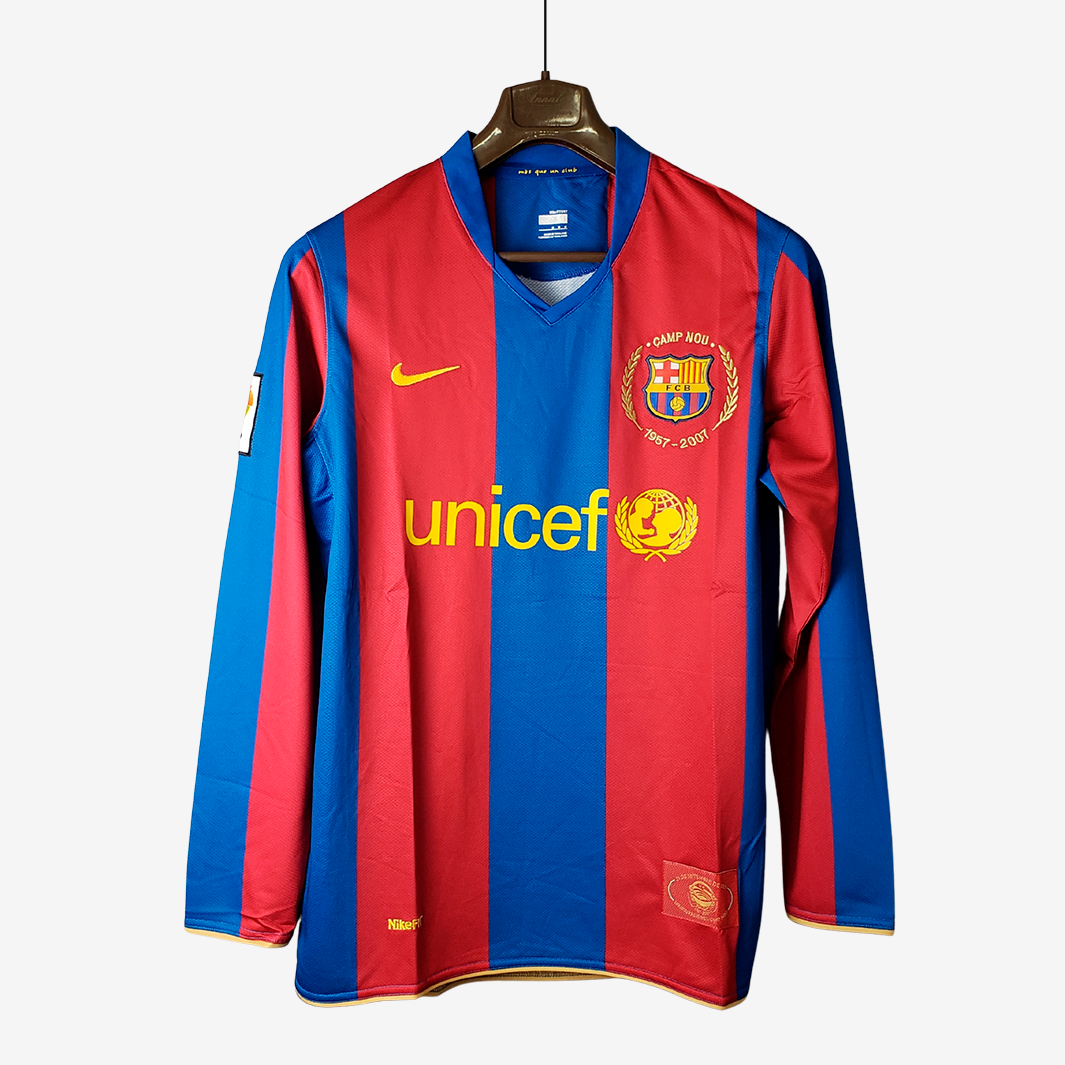 5-502 Barcelona 2007/08 Home Jersey Long Sleeve Retro Version - Image 1