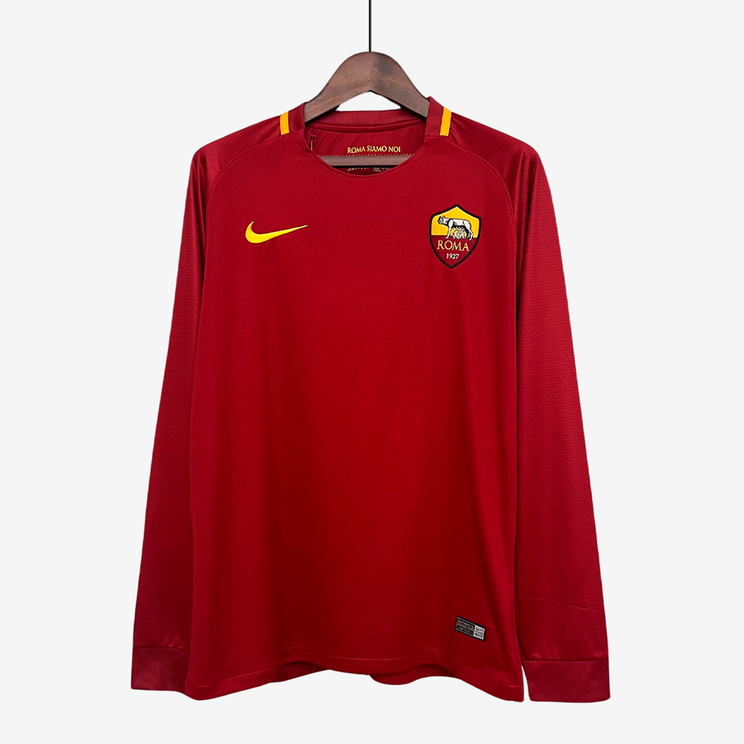 7-489 AS Roma 2017/18 Home Jersey Long Sleeve Retro Version - Image 1