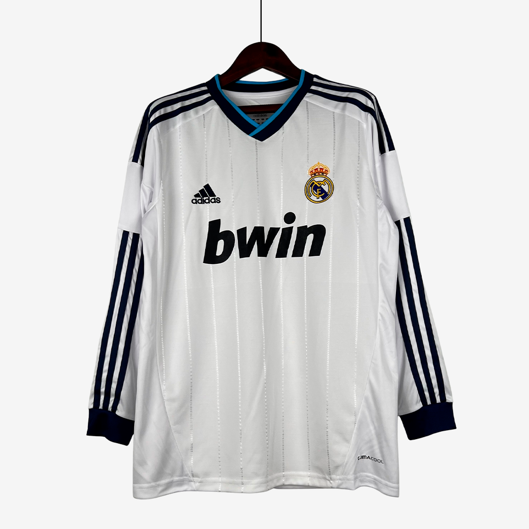 8-106_7bcc2ec8-db4f-40d3-9b17-86b6e4b120c2 Real Madrid 2012/13 Home Jersey Long Sleeve – Retro Version - Image 1