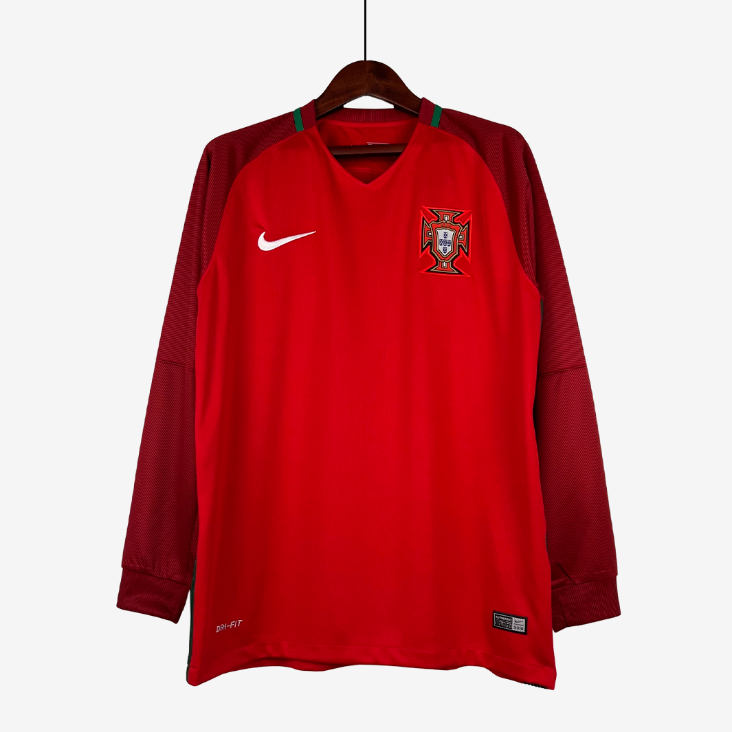 8-3 Portugal 2016 Home Jersey Long Sleeve – Retro Version - Image 1