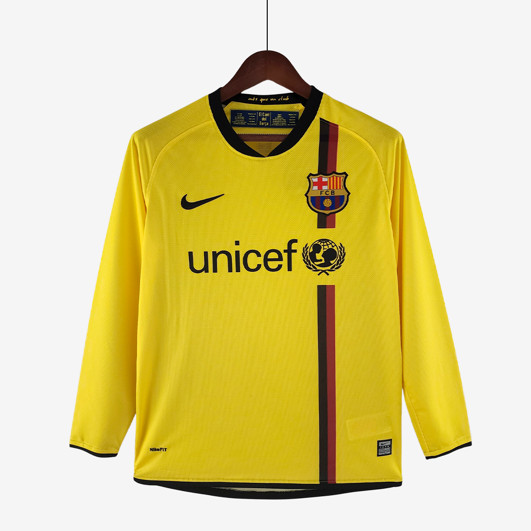 9-11 Barcelona 2008/09 Away Jersey Long Sleeve – Retro Version - Image 1