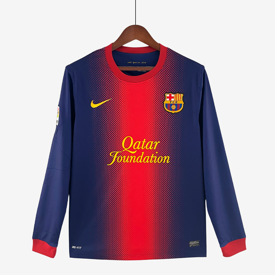 9-12 Barcelona 2012/13 Home Jersey Long Sleeve – Retro Version - Image 1