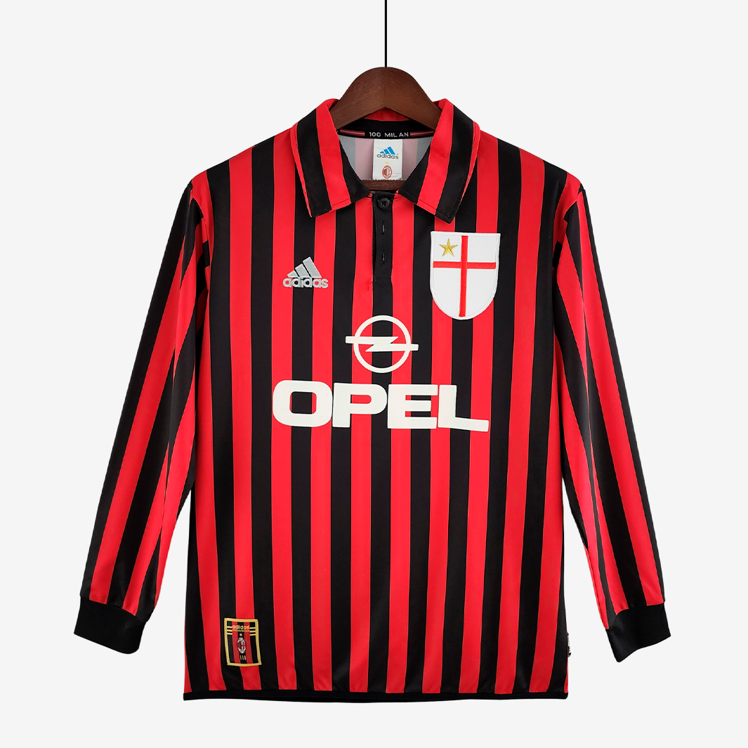 9-22 AC Milan 1999/00 Home Jersey Long Sleeve – Retro Version - Image 1