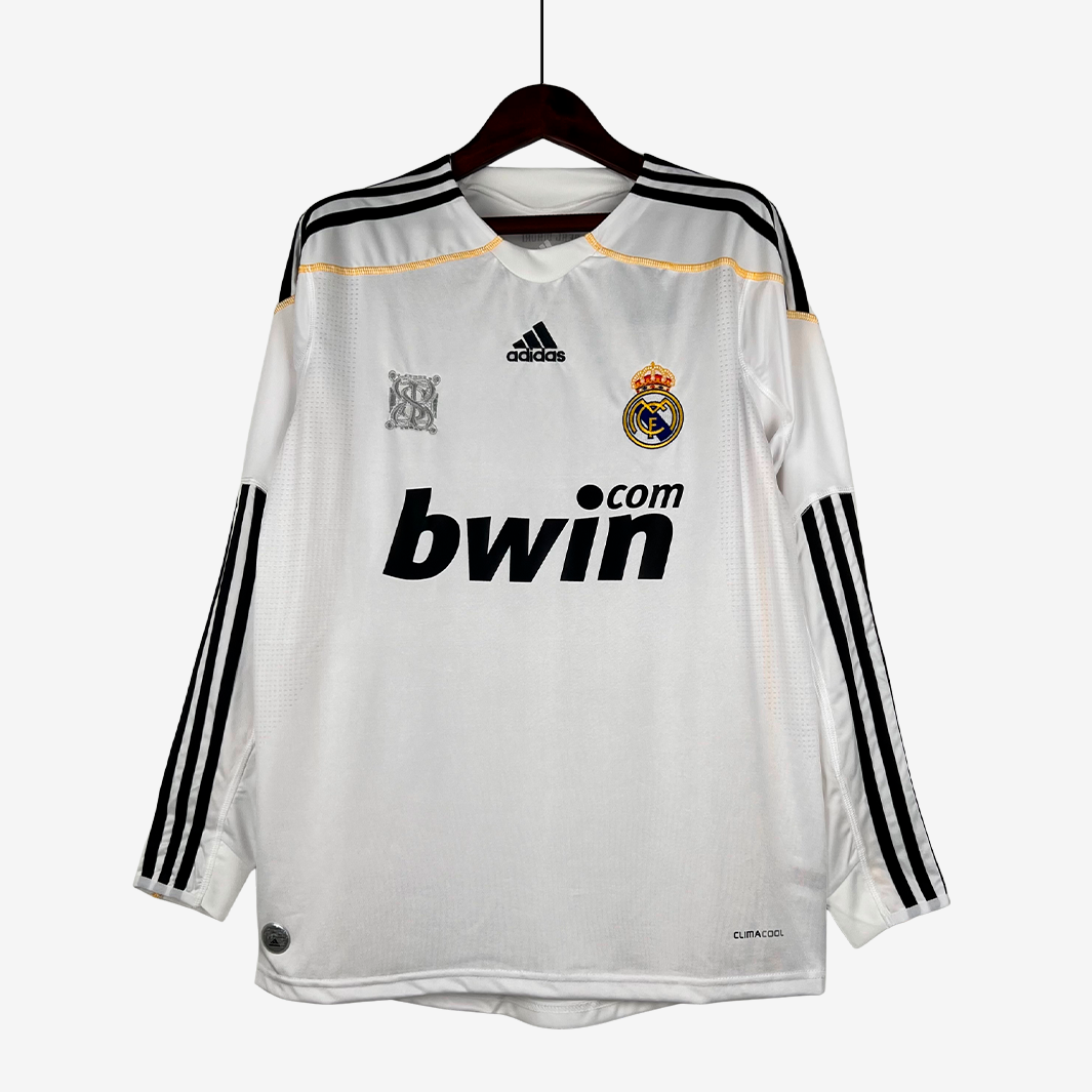 9-42 Real Madrid 2009/10 Home Jersey Long Sleeve – Retro Version - Image 1