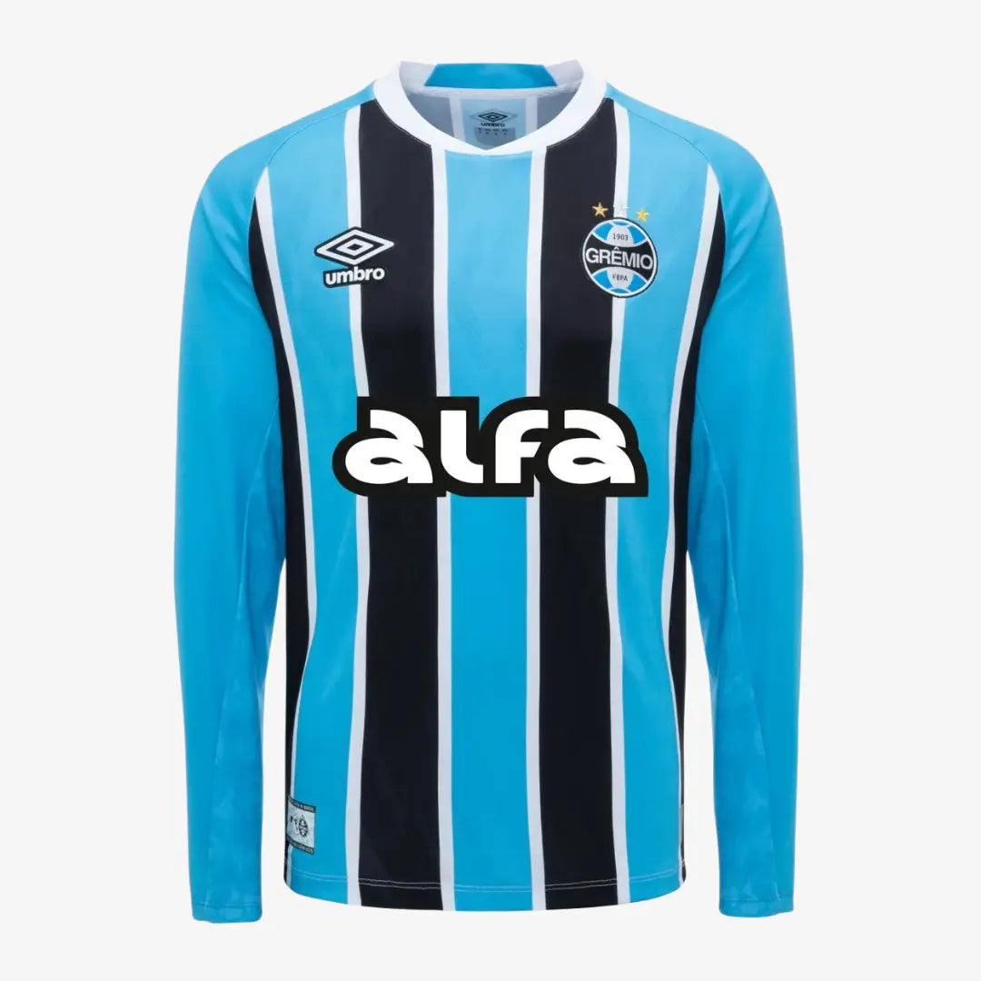 Copia_de_Mockup_Camisas_para_o_Site_3_c98431fb-897b-42c4-ba90-de238e43b57c Grêmio 2025/26 Home Jersey Long Sleeve – Fan Version - Image 1