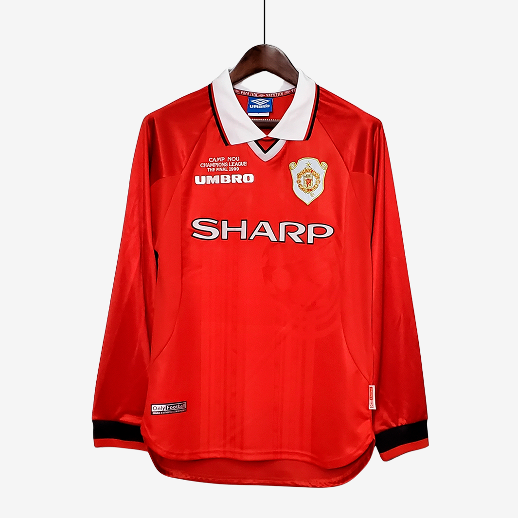 8-191 Manchester United 1999/00 Home Jersey Long Sleeve Retro Version - Image 1