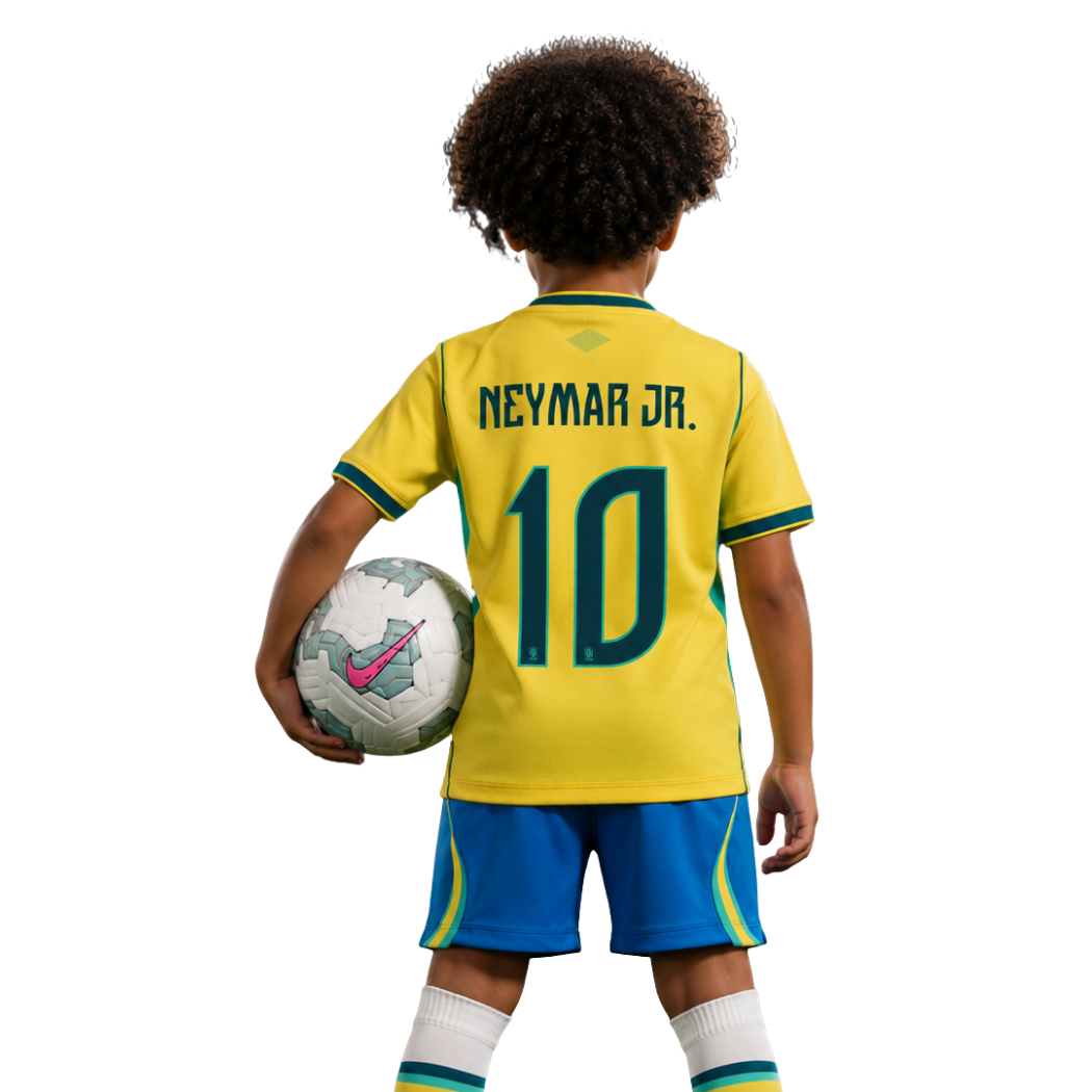 Brazil World Cup 2026 Kit Kids Neymar Jr. #10 - Image 1