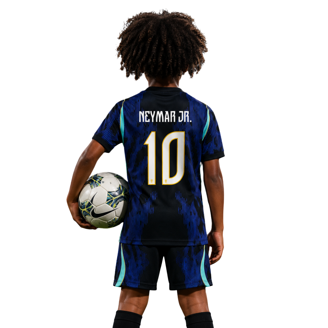 Brazil Away 2026 World Cup Neymar Jr. #10 - Kit Kids Brasil - Image 1