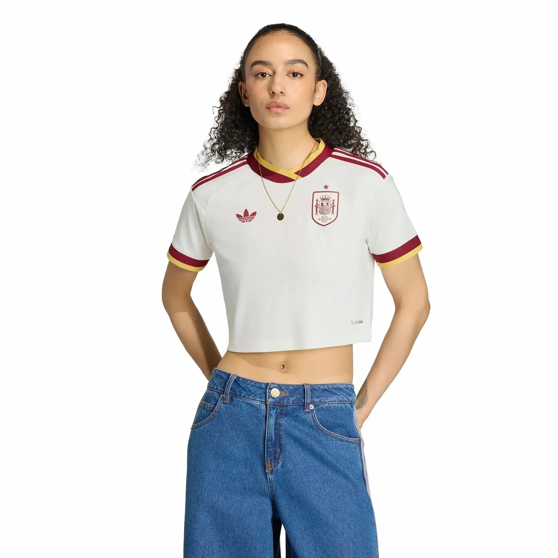 Spain Women's Away Cropped Soccer Jersey World cup 2026 - Image 1