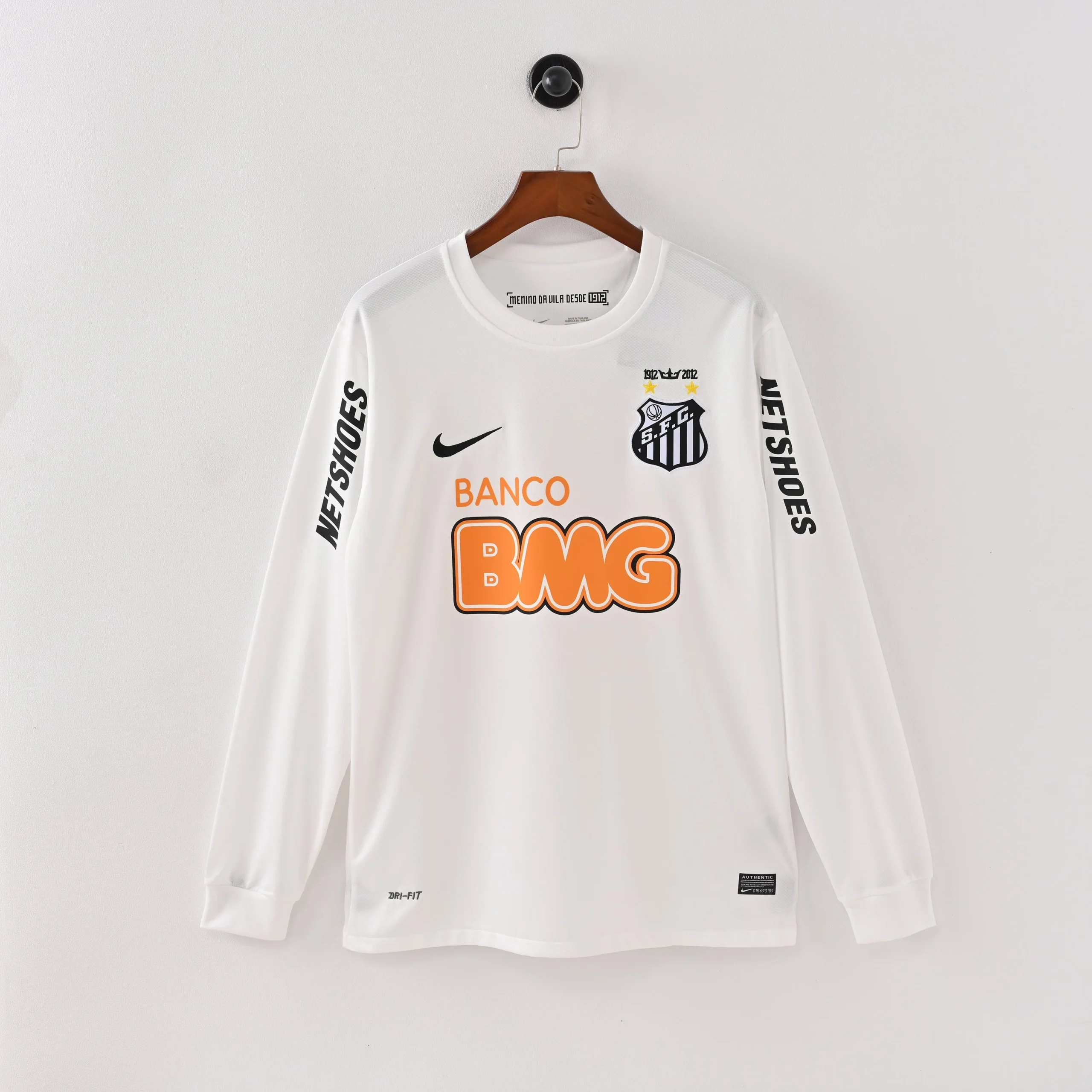 aq6ip3v0a3mpk065i0pi Santos 2012/13 Home Jersey Long Sleeve - Retro Versio - Image 1