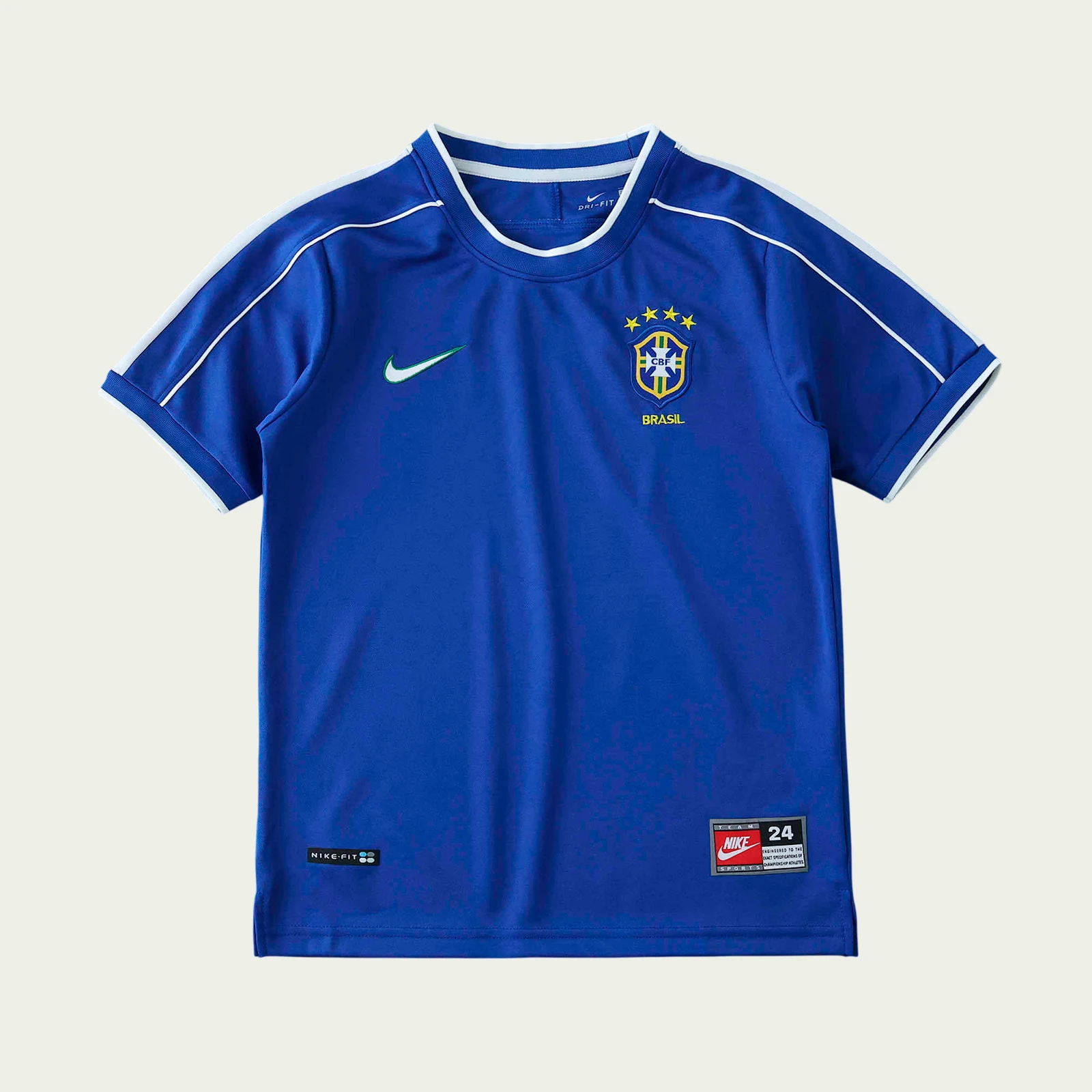 daxqlnresvmycqmsmyf5 Brazil 1998 Away Jersey Kids Kit–Retro Version - Image 1