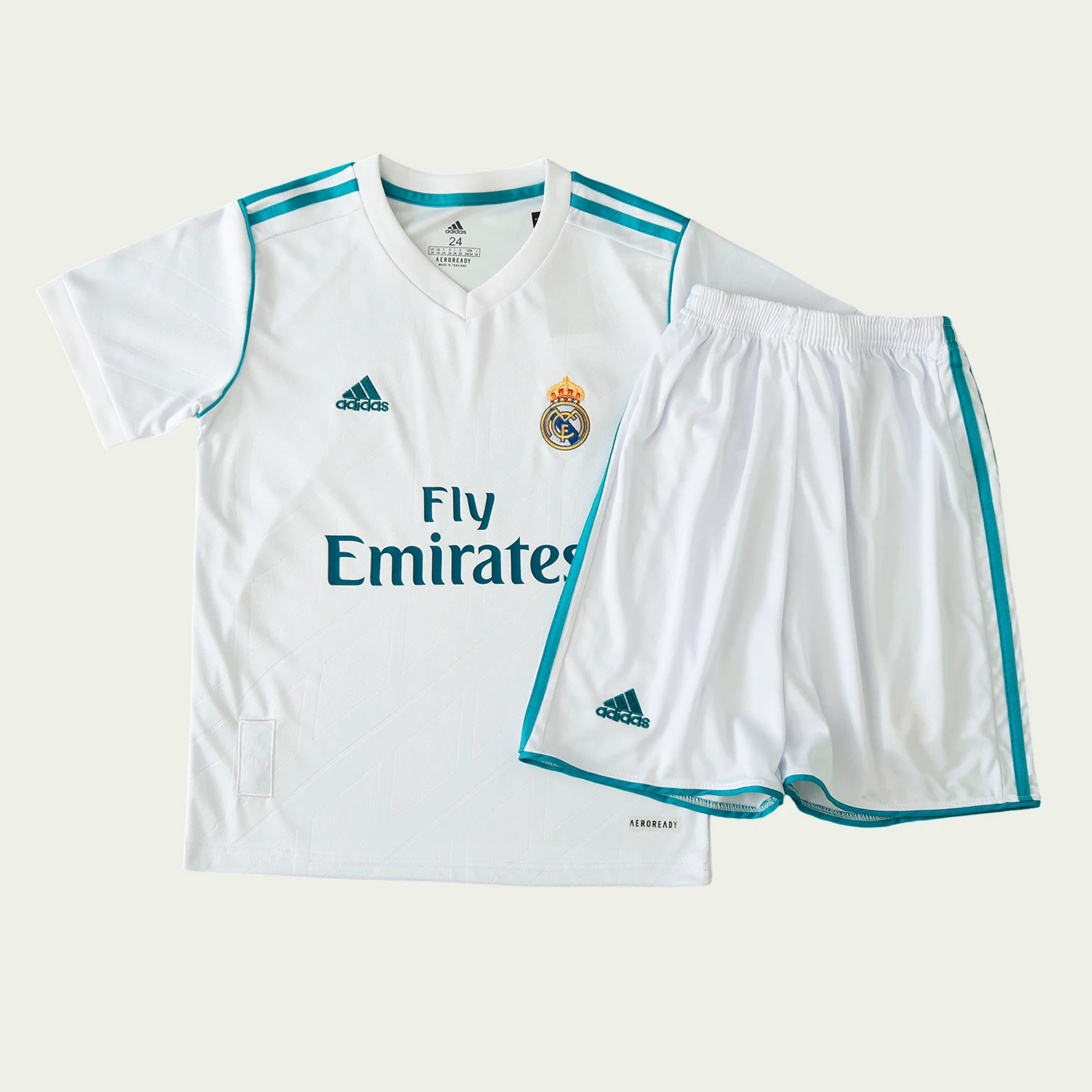 efxndfrsr60yabkm0i9i Real Madrid 2017/18 Home Jersey Kids Kit – Retro Version - Image 1