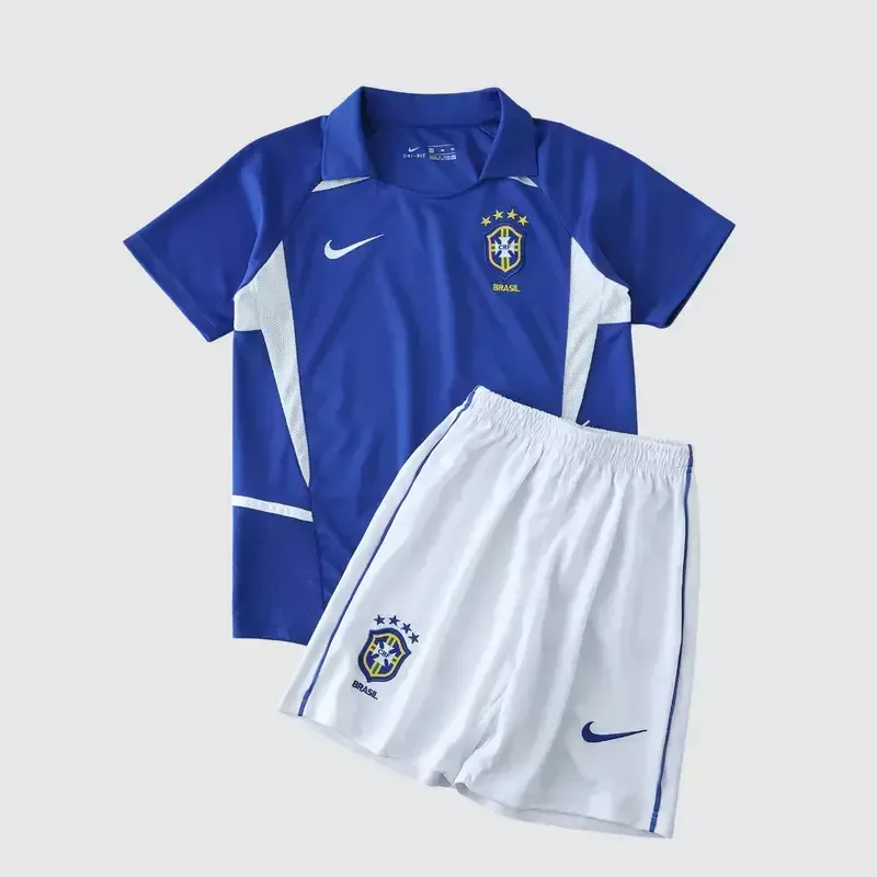 quuoox8j492swgcgx91c Brazil 2002 Away Jersey Kids Kit – Retro Version - Image 1