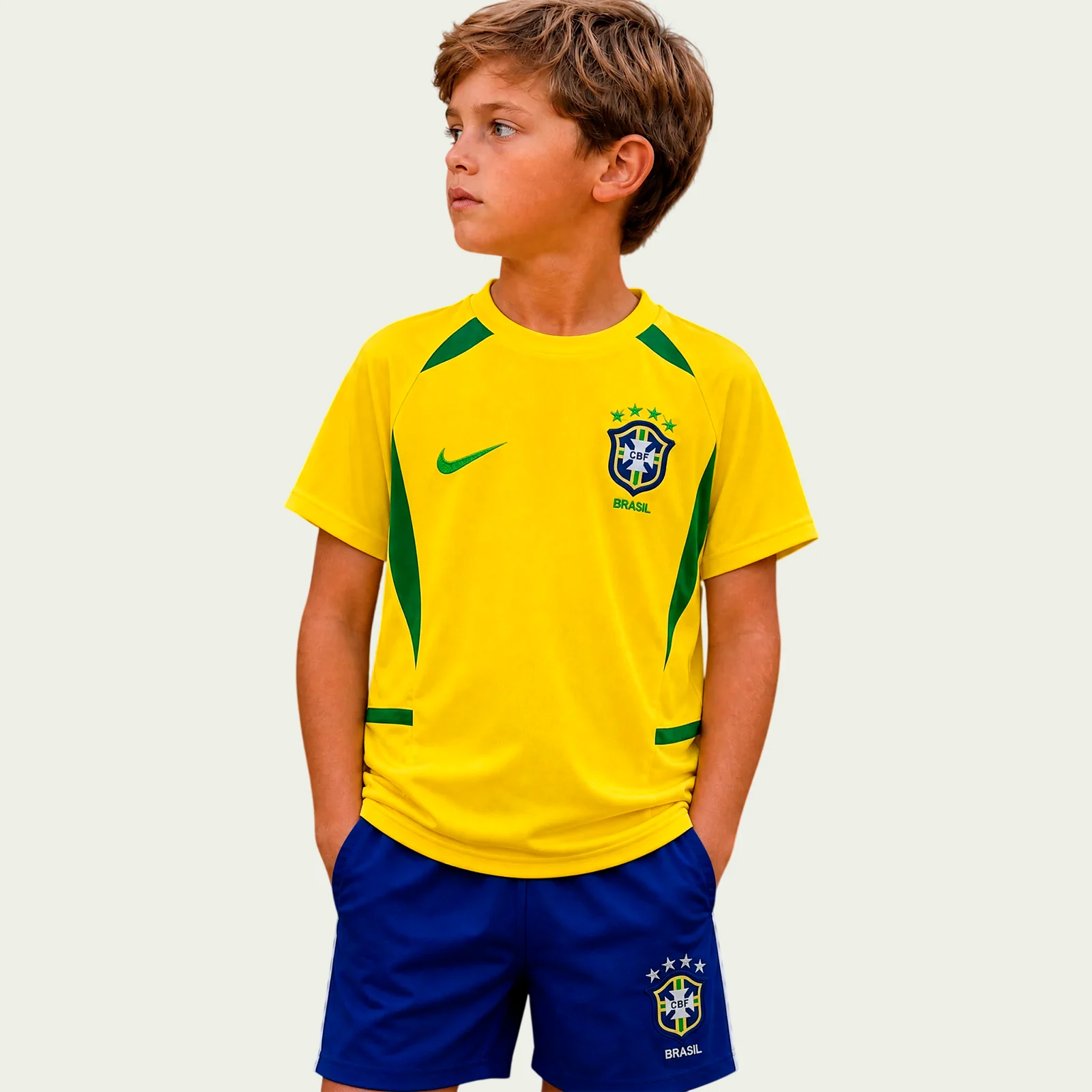 qvhfgl0aoiq60j8gftoz Brazil 2002 Home Jersey Kids Kit – Retro Version - Image 1