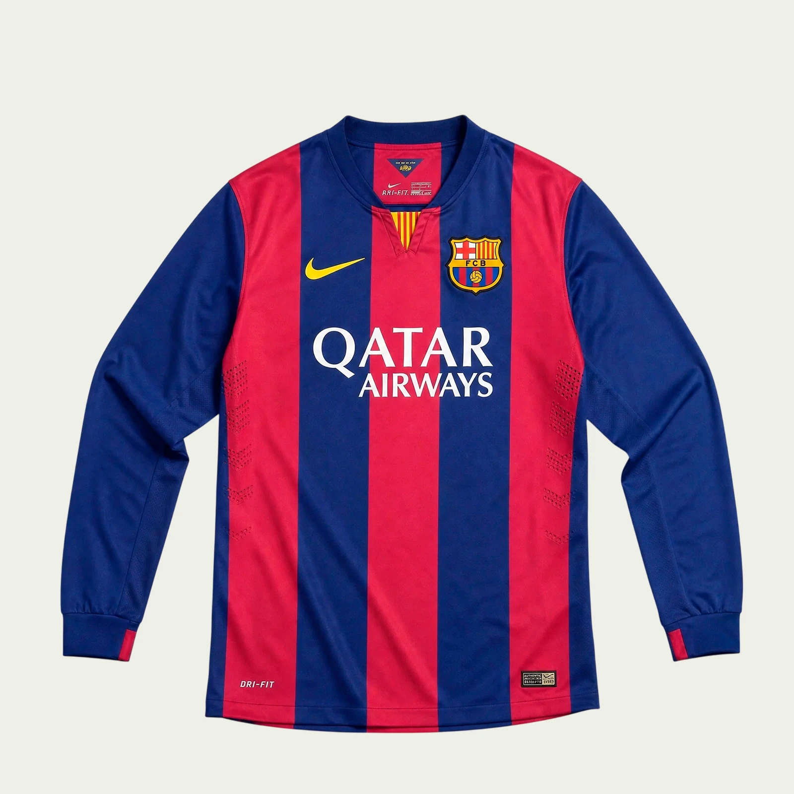 xd6tn9x1kip2bb8qqp7o Barcelona 2014/15 Home Jersey Long Sleeve - Retro Version - Image 1